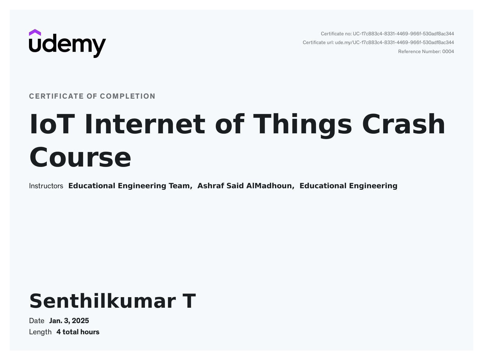IOT Certificate
